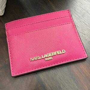 KARL LAGERFELD Card Holder Fuchsia Pink EUC